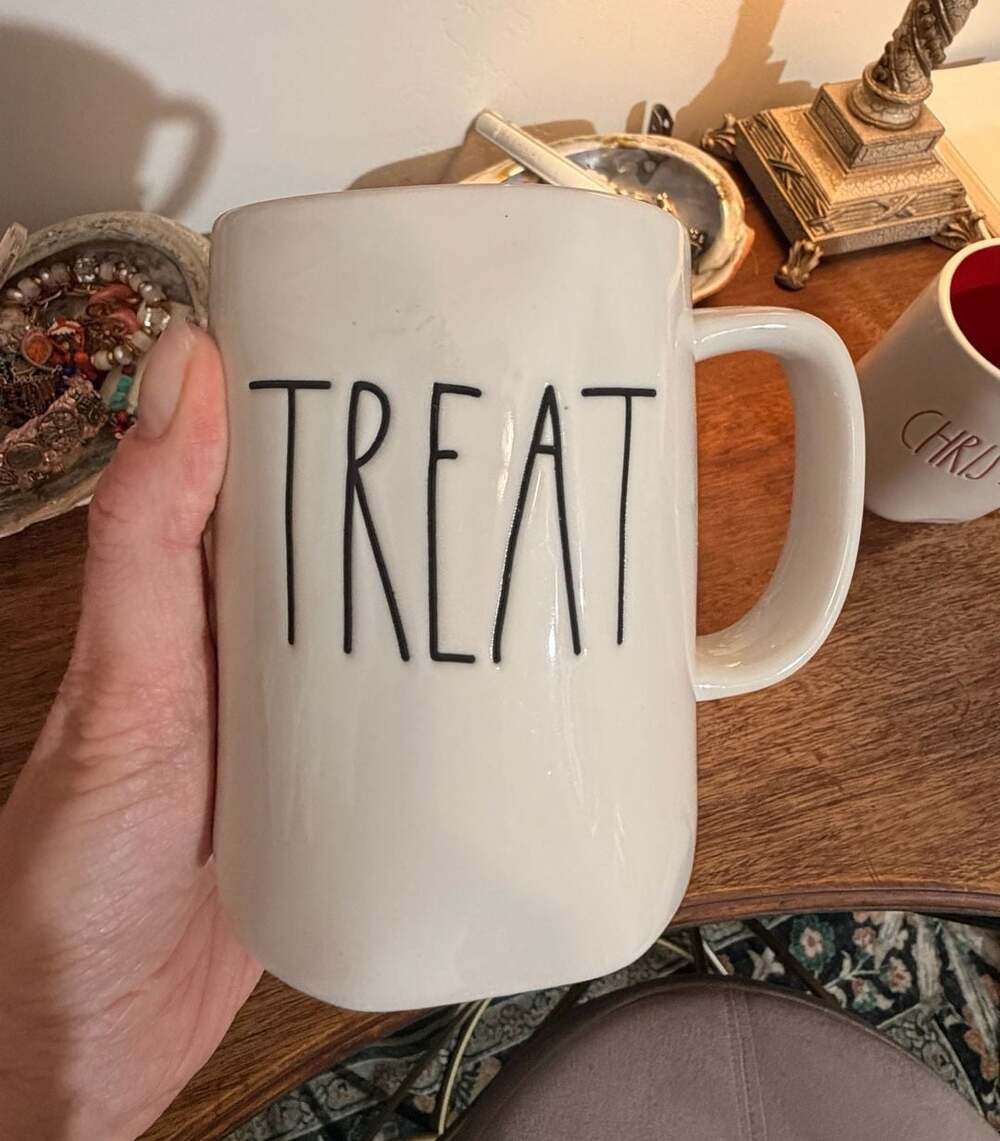 Rae Dunn Halloween Treat Letters Large Coffee Mug